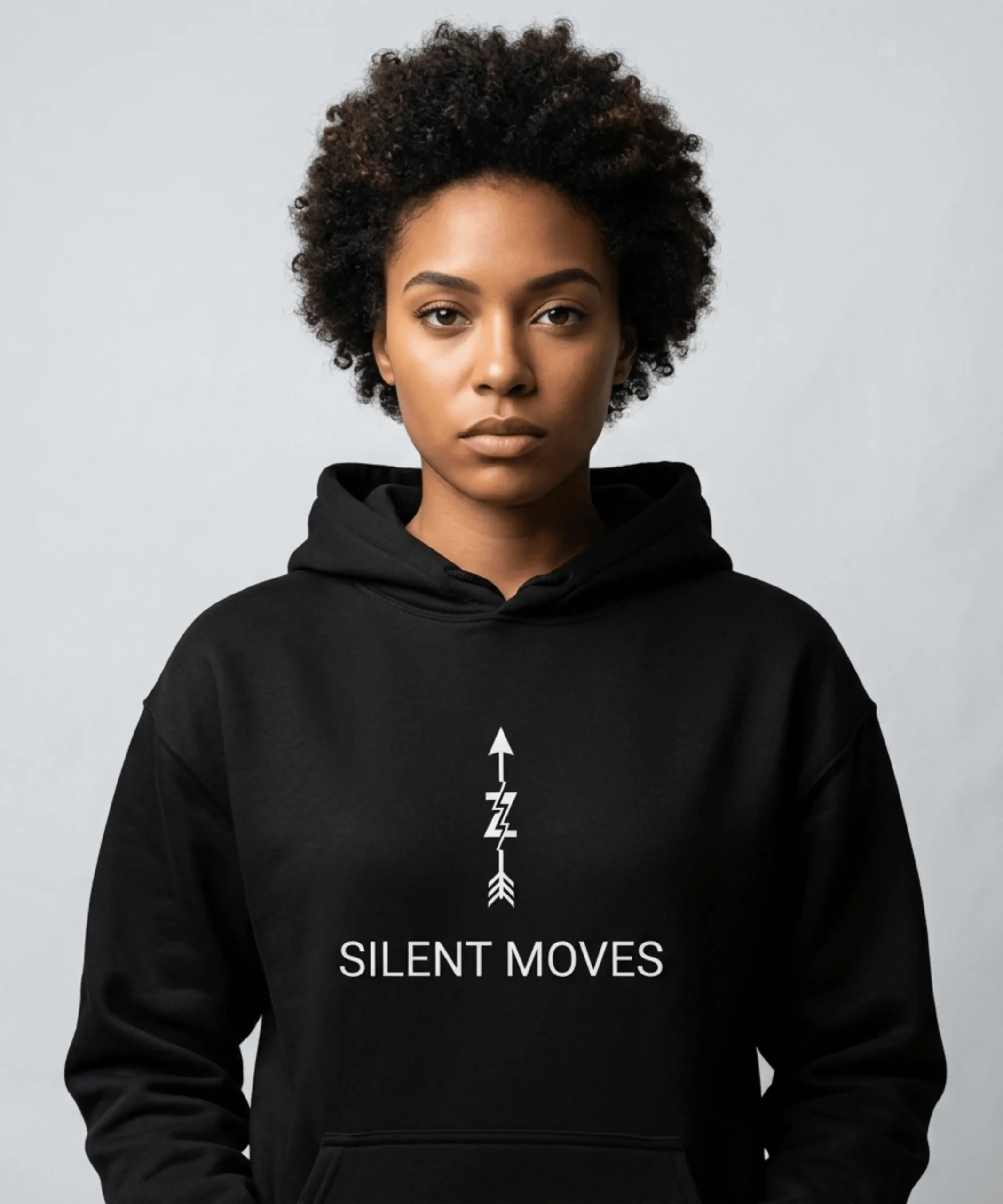 RYZNK Silent Moves Hoodie — Woman Studio — Unisex Minimal Streetwear