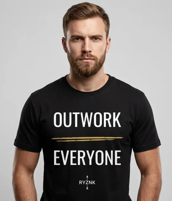RYZNK Outwork Everyone T-Shirt — Man Light Skin — Premium Streetwear Tee