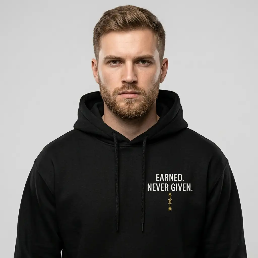 RYZNK Earned Never Given Hoodie — Man Studio — Premium Embroidered Streetwear