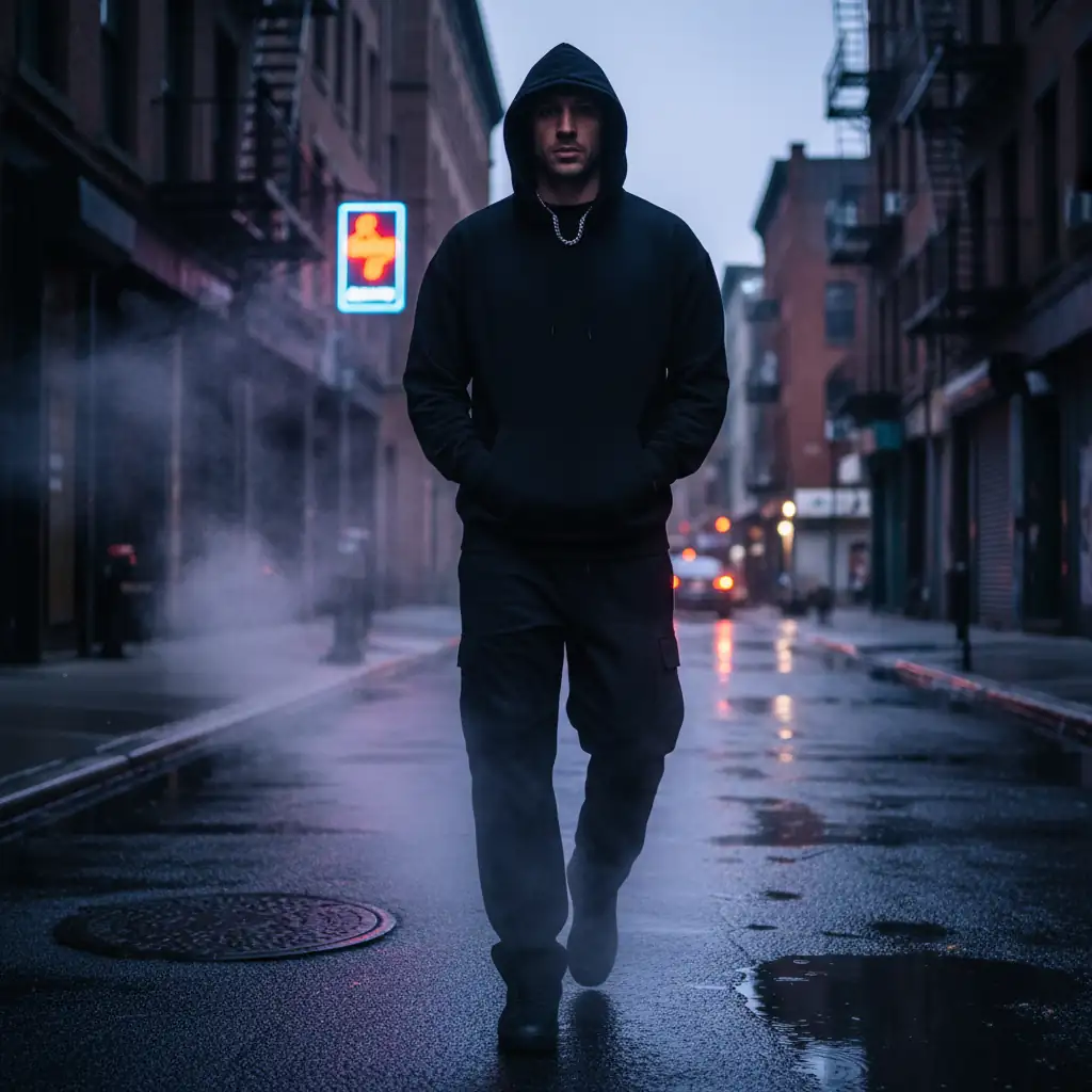 plain black hoodie men — RYZNK streetwear